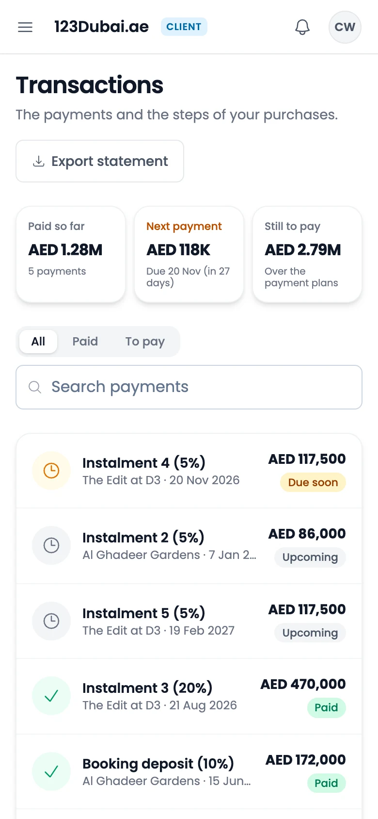 Every payment, clear